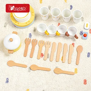 customize kids pretend play wooden dishwasher playset with accessories W10D857